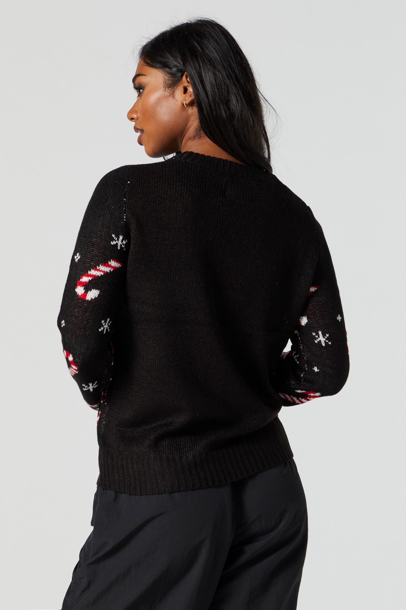 Chandail de Noël en tricot à imprimé Canne de bonbon sold by Urban Planet product image thumbnail 2