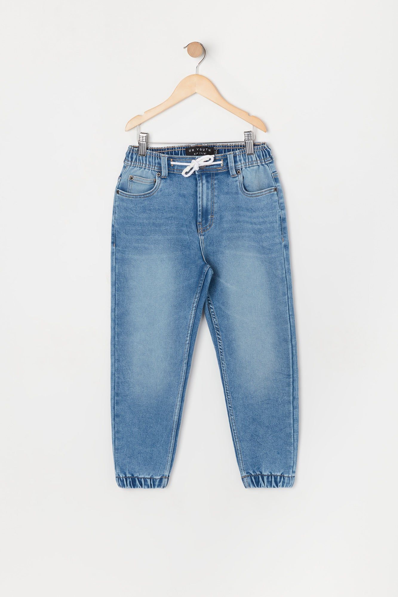 Boys Medium Wash Denim Jogger sold by Urban Planet