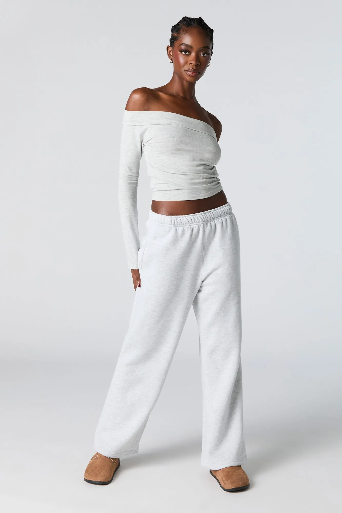 Fleece Wide Leg Sweatpant sold by Urban Planet product image thumbnail 4