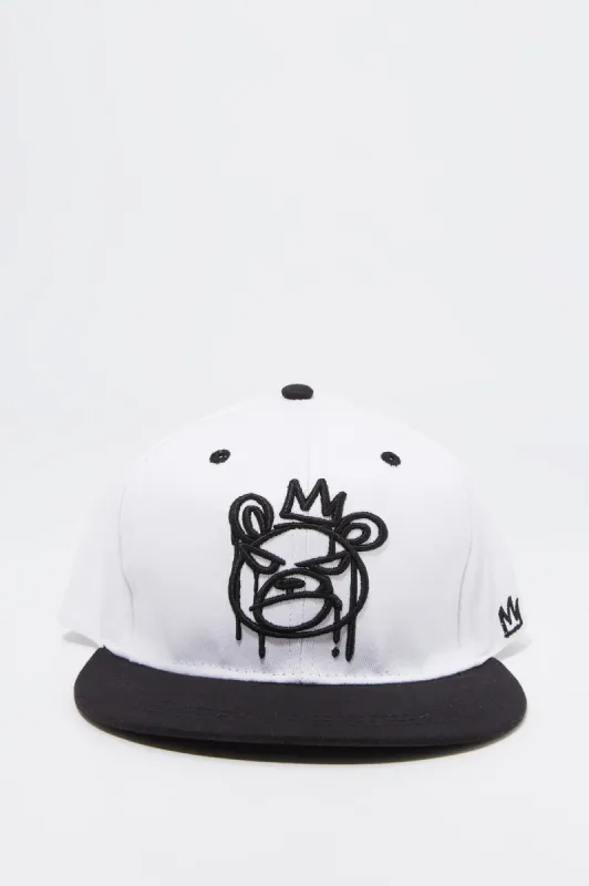 Two Tone King Bear Embroidered Snapback Hat sold by Urban Planet