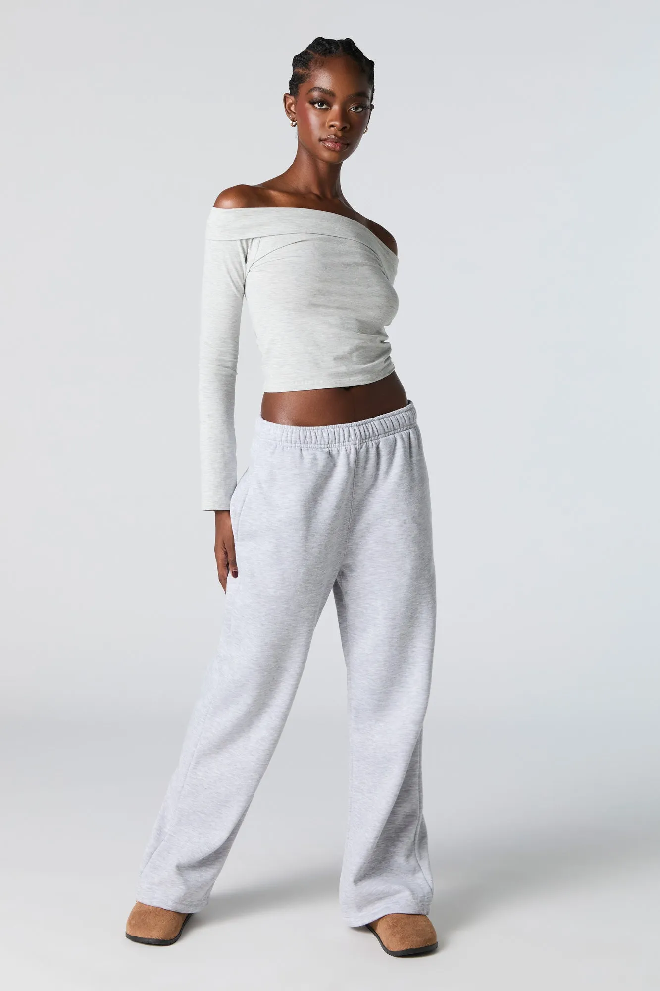 Fleece Wide Leg Sweatpant sold by Urban Planet