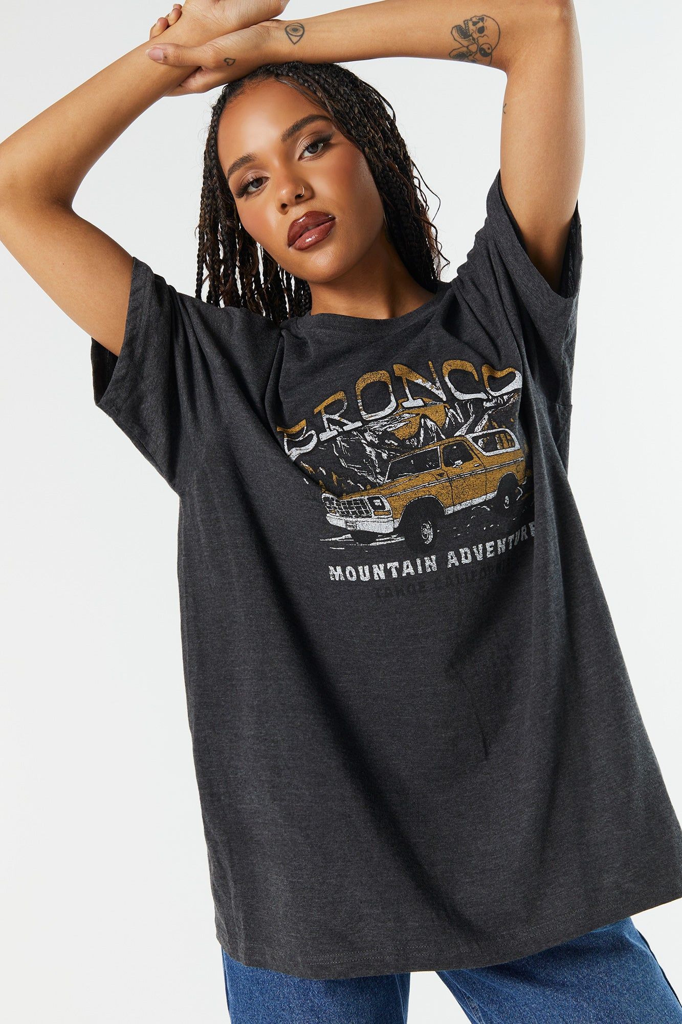 T-shirt de coupe garçonne à imprimé Bronco sold by Urban Planet product image thumbnail 3