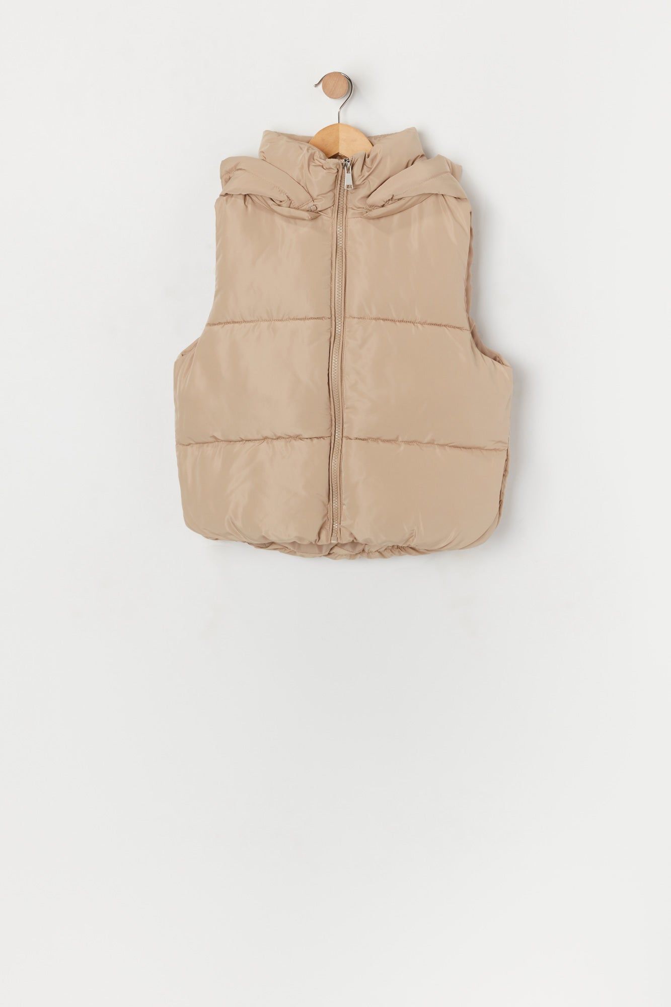 Coloured Hooded Puffer Vest sold by Urban Planet