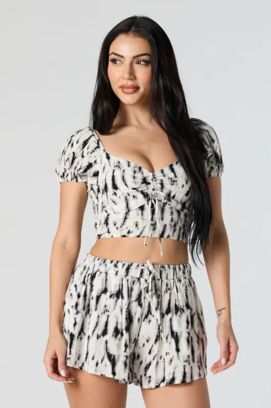 Short noué-teint à taille coulissante sold by Urban Planet