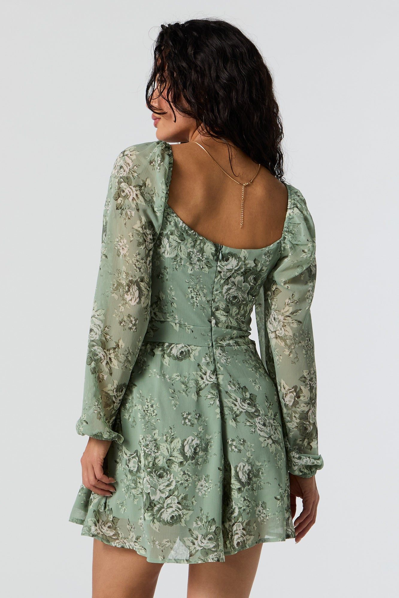 Floral Print Milkmaid Long Sleeve Romper sold by Urban Planet product image thumbnail 2