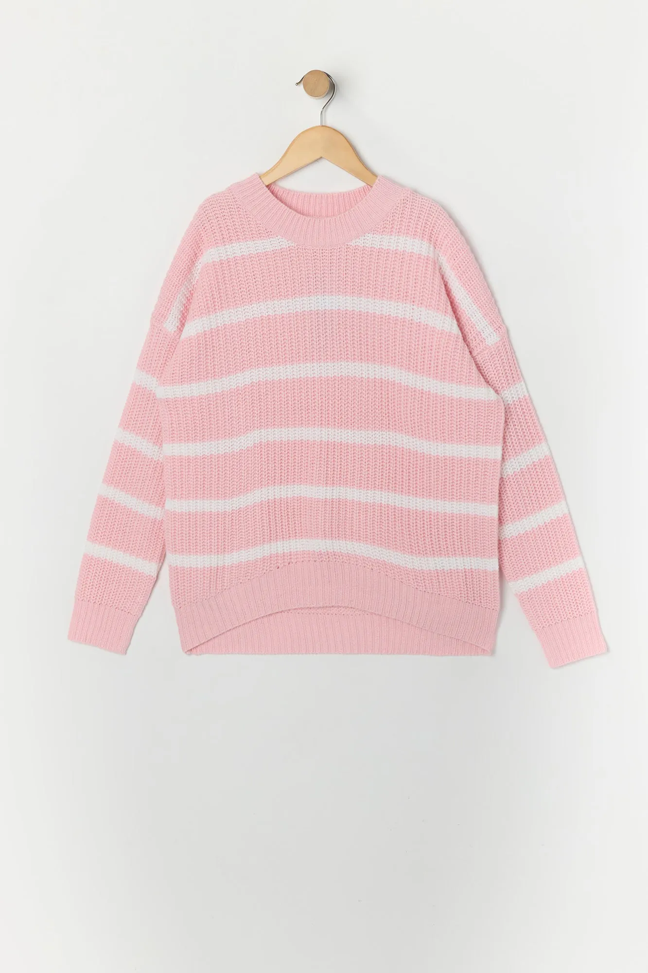 Girls Striped Ribbed Knit Sweater sold by Urban Planet product image thumbnail 3