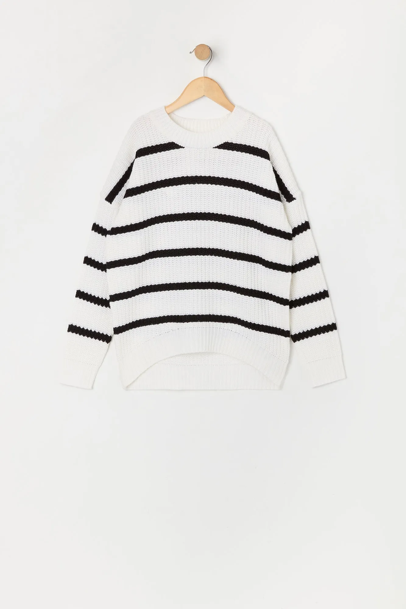 Girls Striped Ribbed Knit Sweater sold by Urban Planet product image thumbnail 5