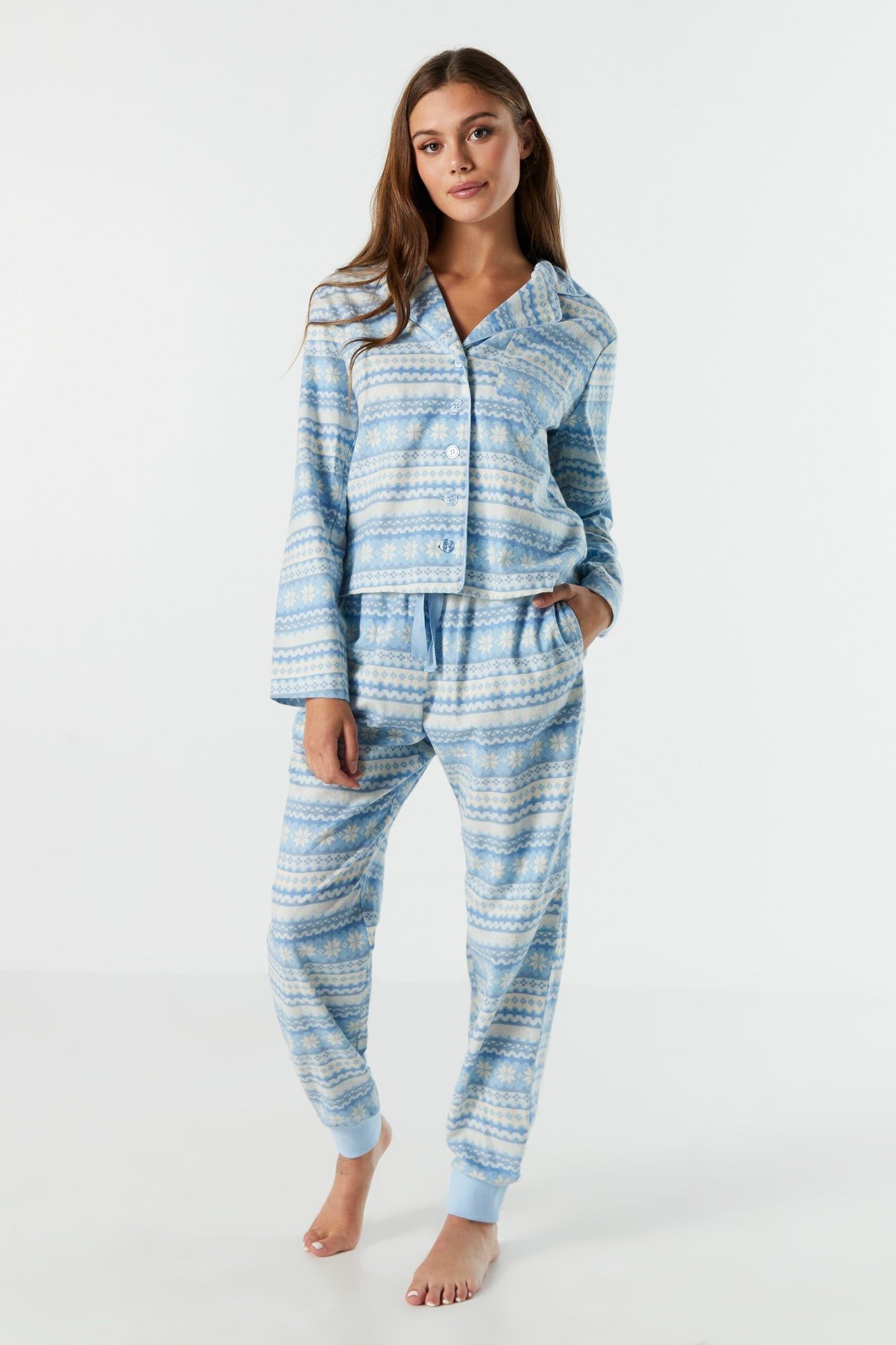 Haut de pyjama à manches longues en flanelle sold by Urban Planet product image thumbnail 3