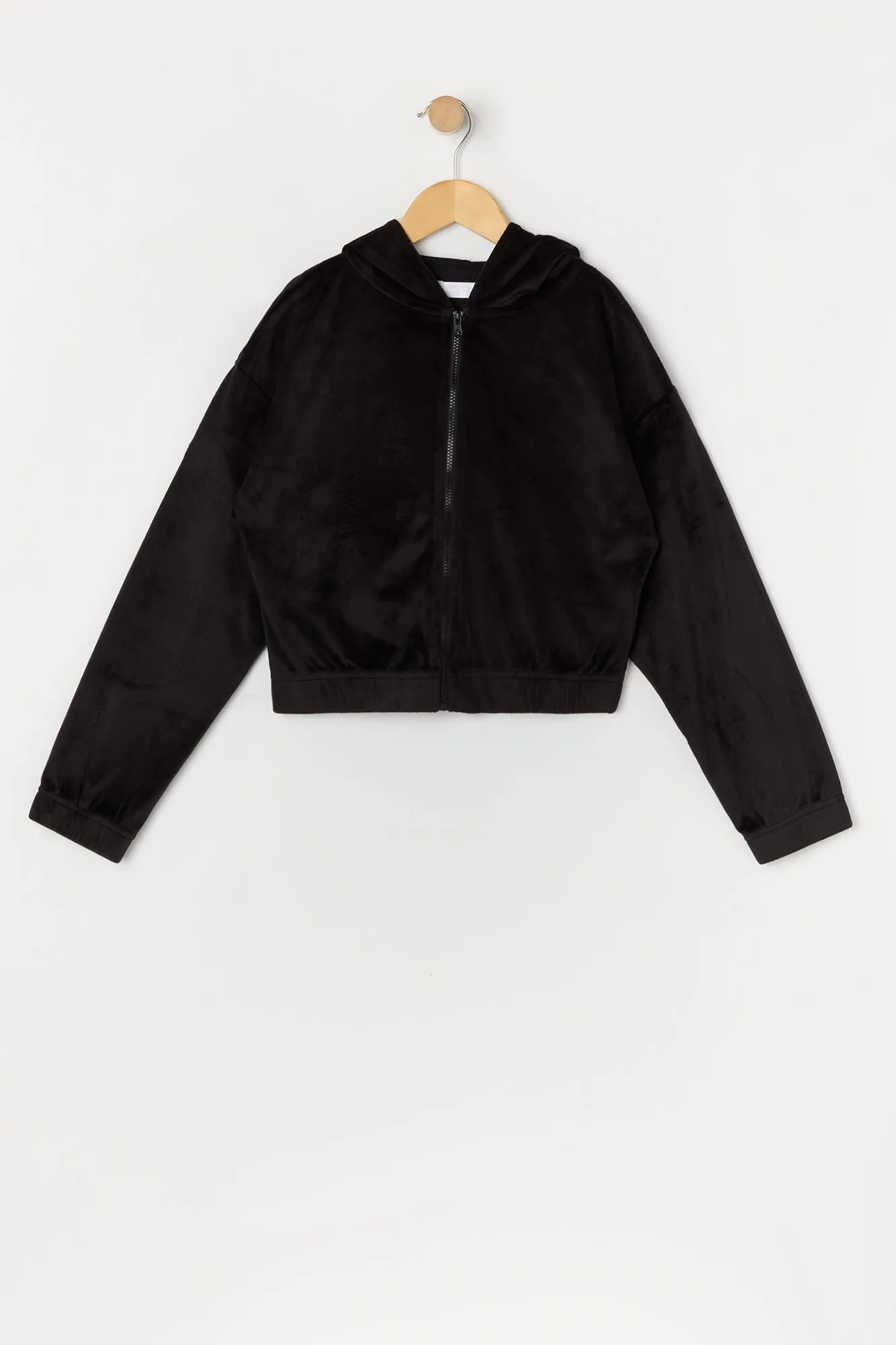 Girls Velour Zip-Up Hoodie sold by Urban Planet product image thumbnail 3
