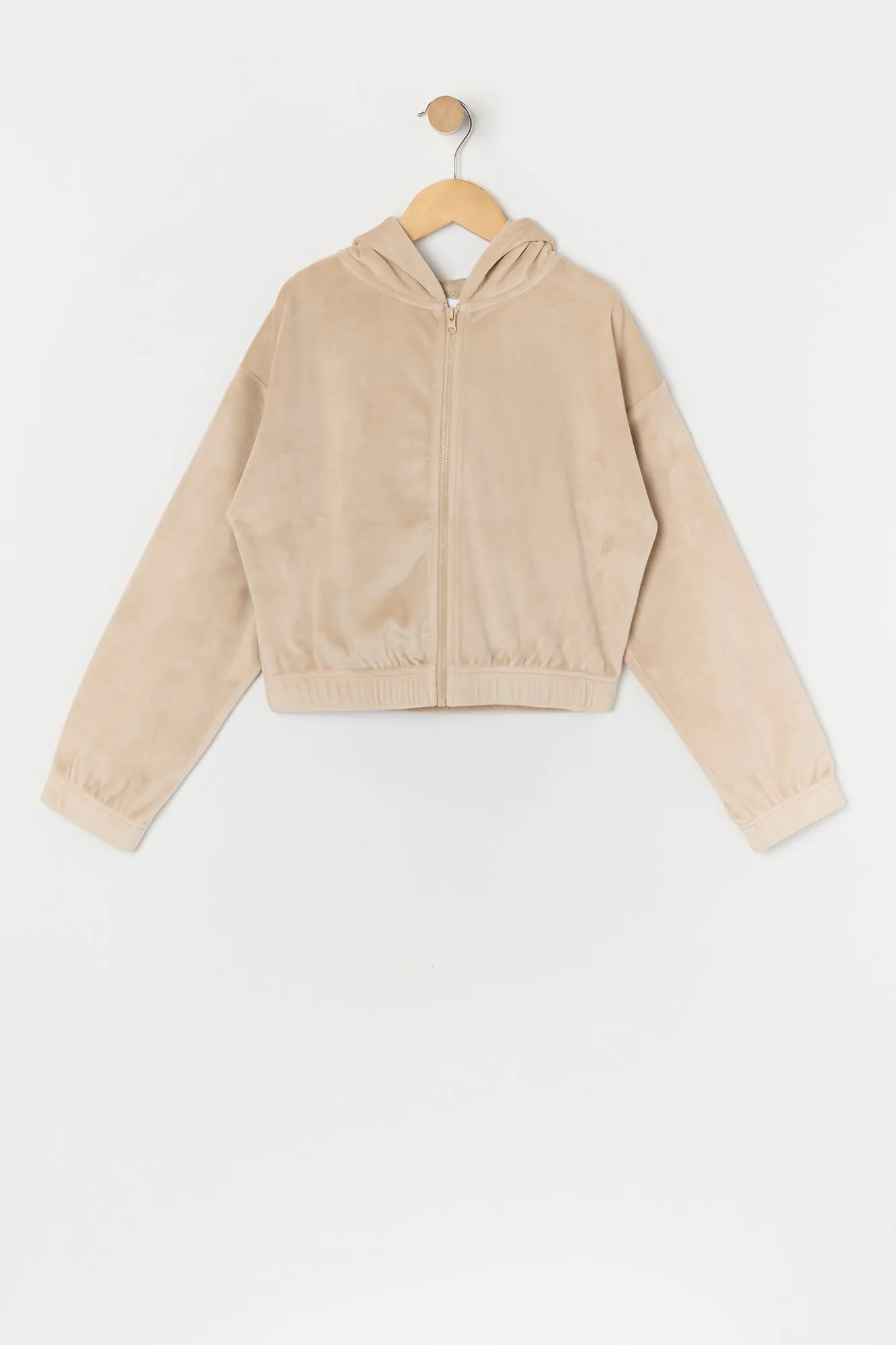 Girls Velour Zip-Up Hoodie sold by Urban Planet product image thumbnail 5