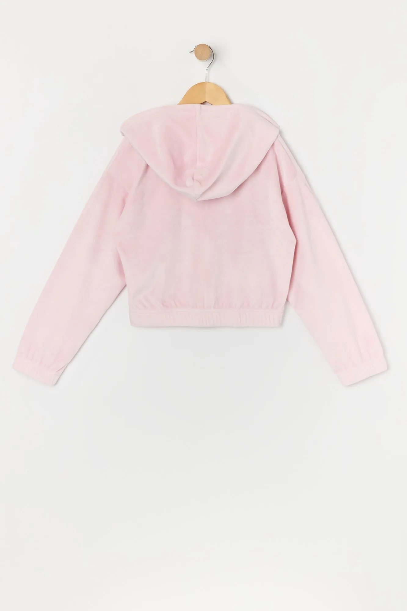 Girls Velour Zip-Up Hoodie sold by Urban Planet product image thumbnail 2
