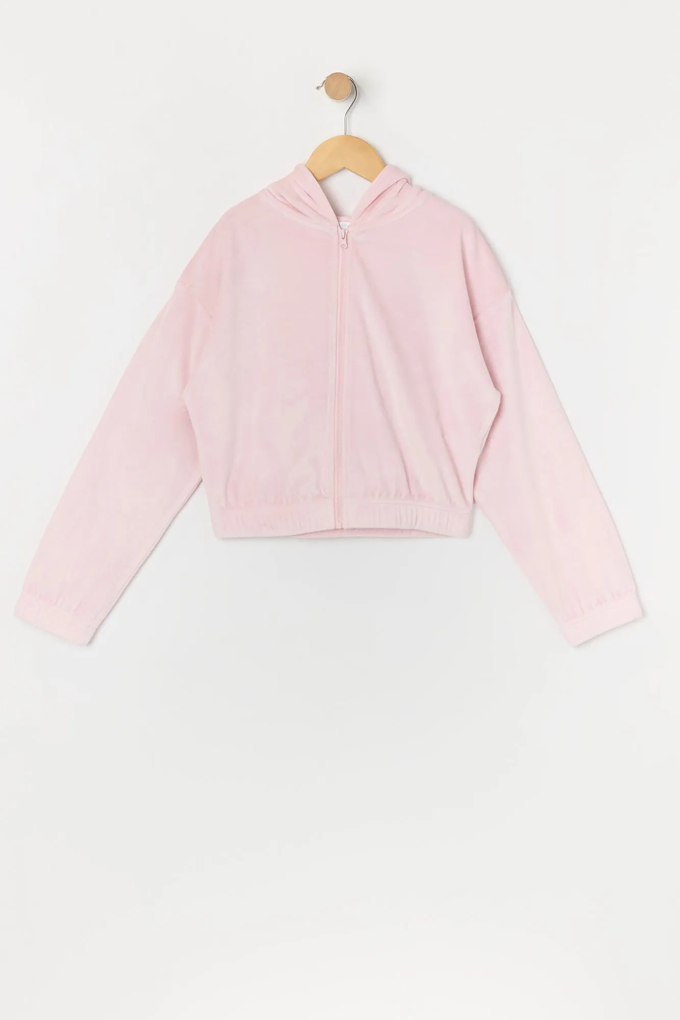 Girls Velour Zip-Up Hoodie sold by Urban Planet