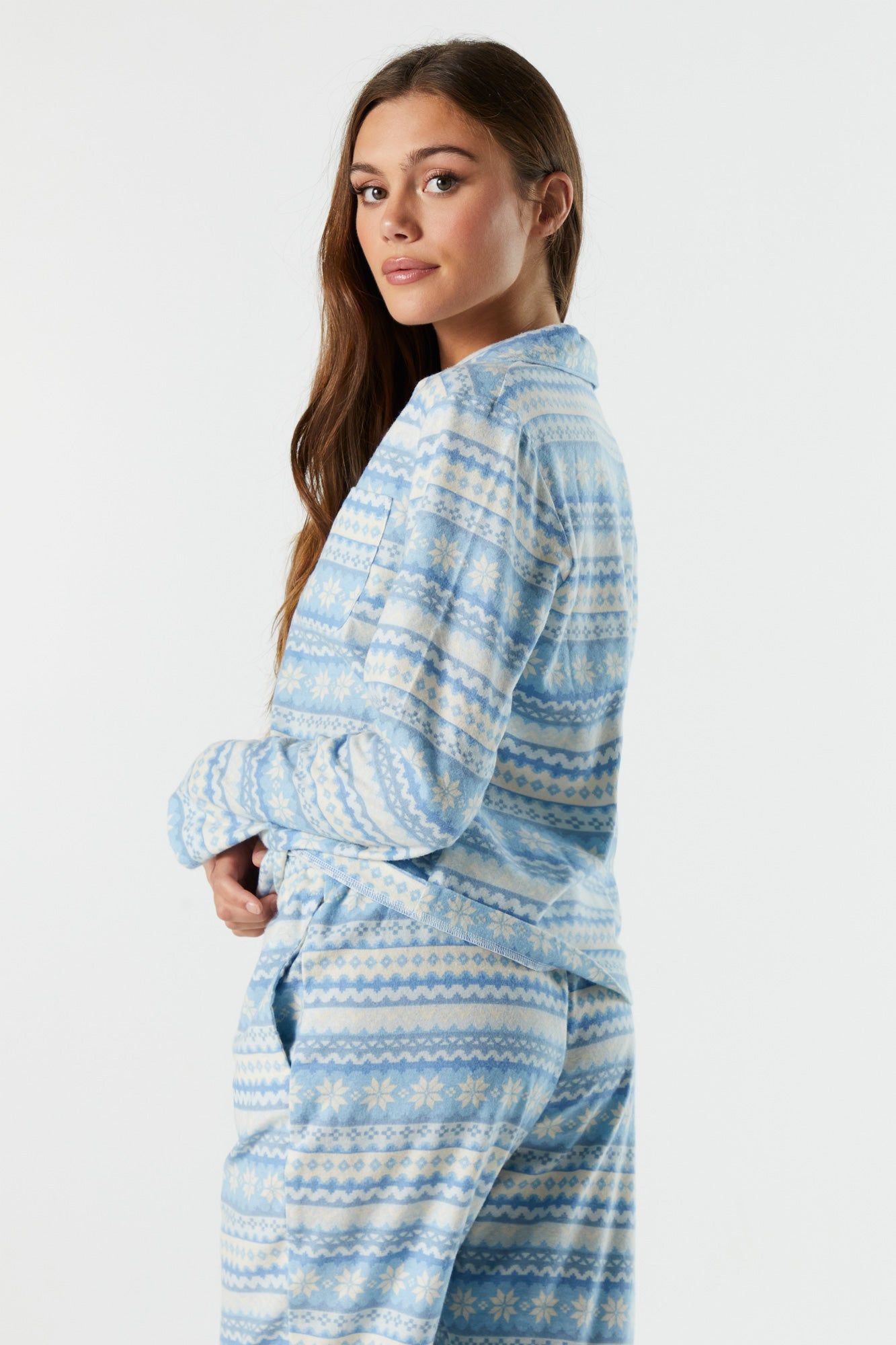 Haut de pyjama à manches longues en flanelle sold by Urban Planet product image thumbnail 2
