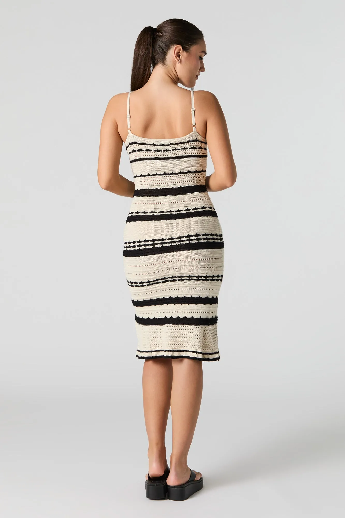 Striped Crochet Cut-Out Mini Dress sold by Urban Planet product image thumbnail 3
