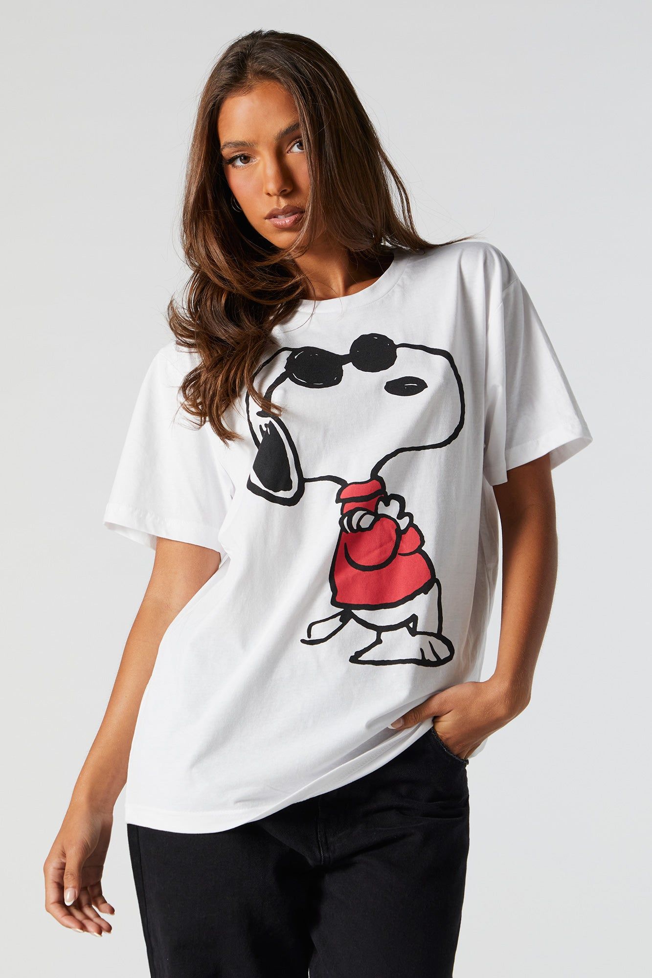 Snoopy Graphic Boyfriend T-Shirt sold by Urban Planet