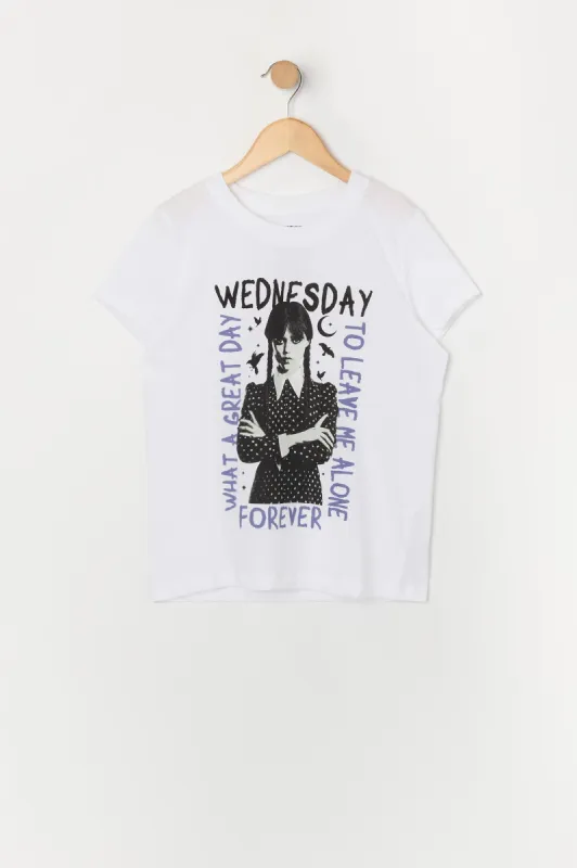 T-shirt à imprimé Wednesday Addams pour fille sold by Urban Planet