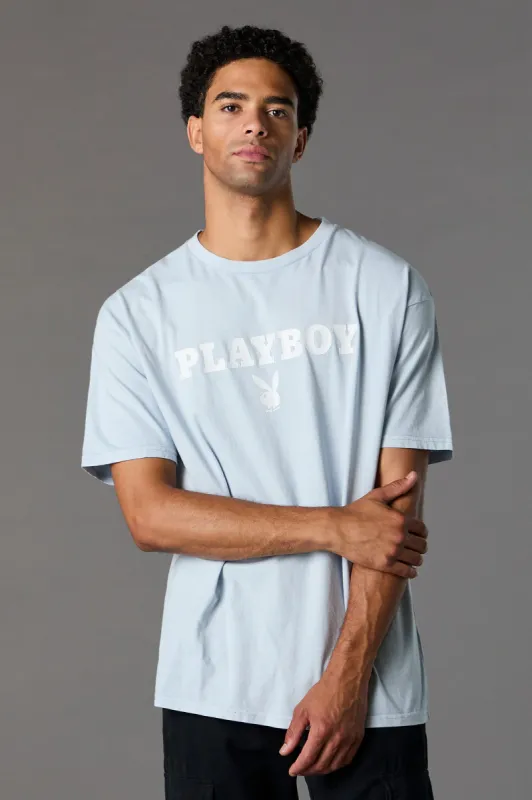 T-shirt bleu à imprimé Playboy made by Urban Planet