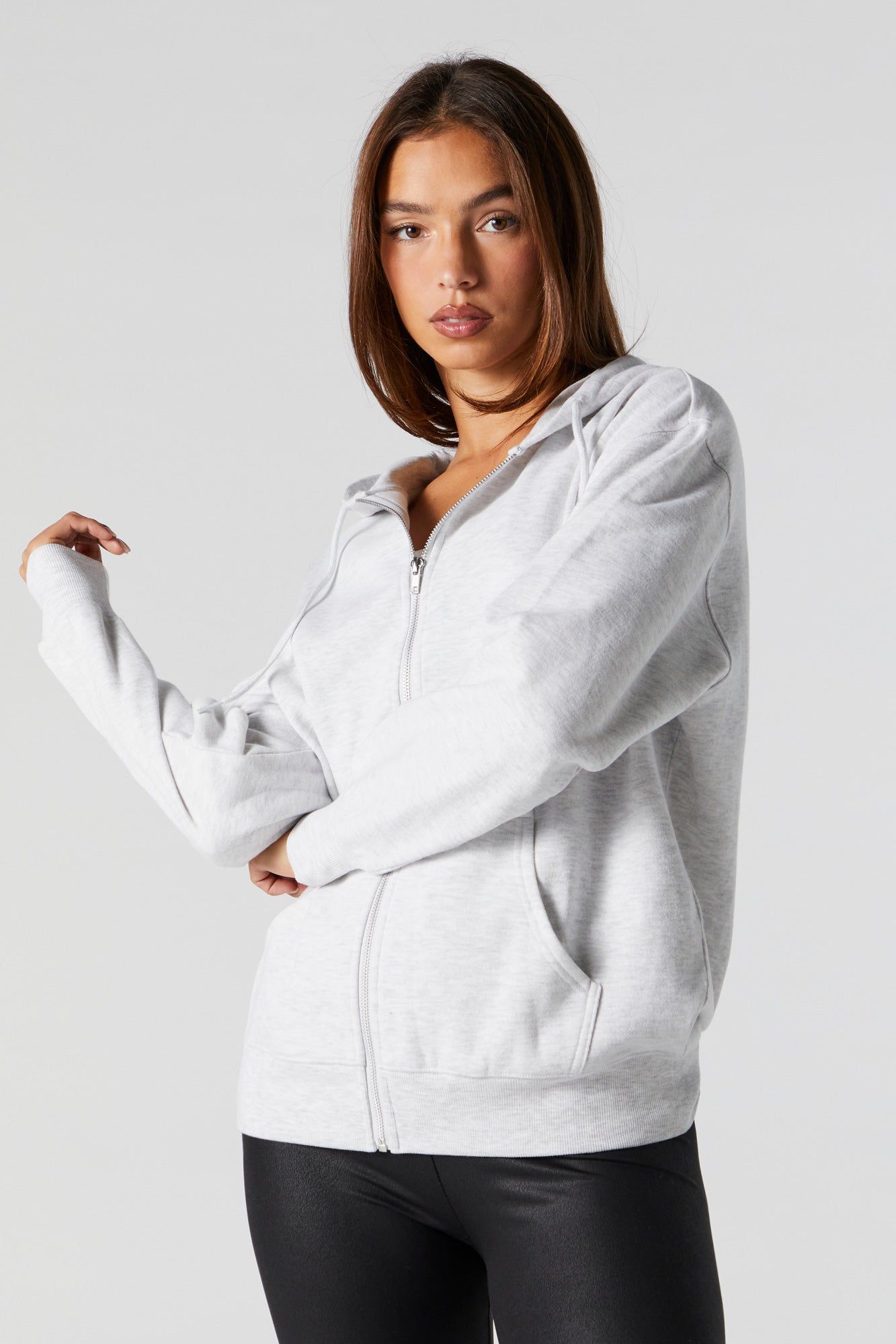Fleece Zip-Up Hoodie sold by Urban Planet