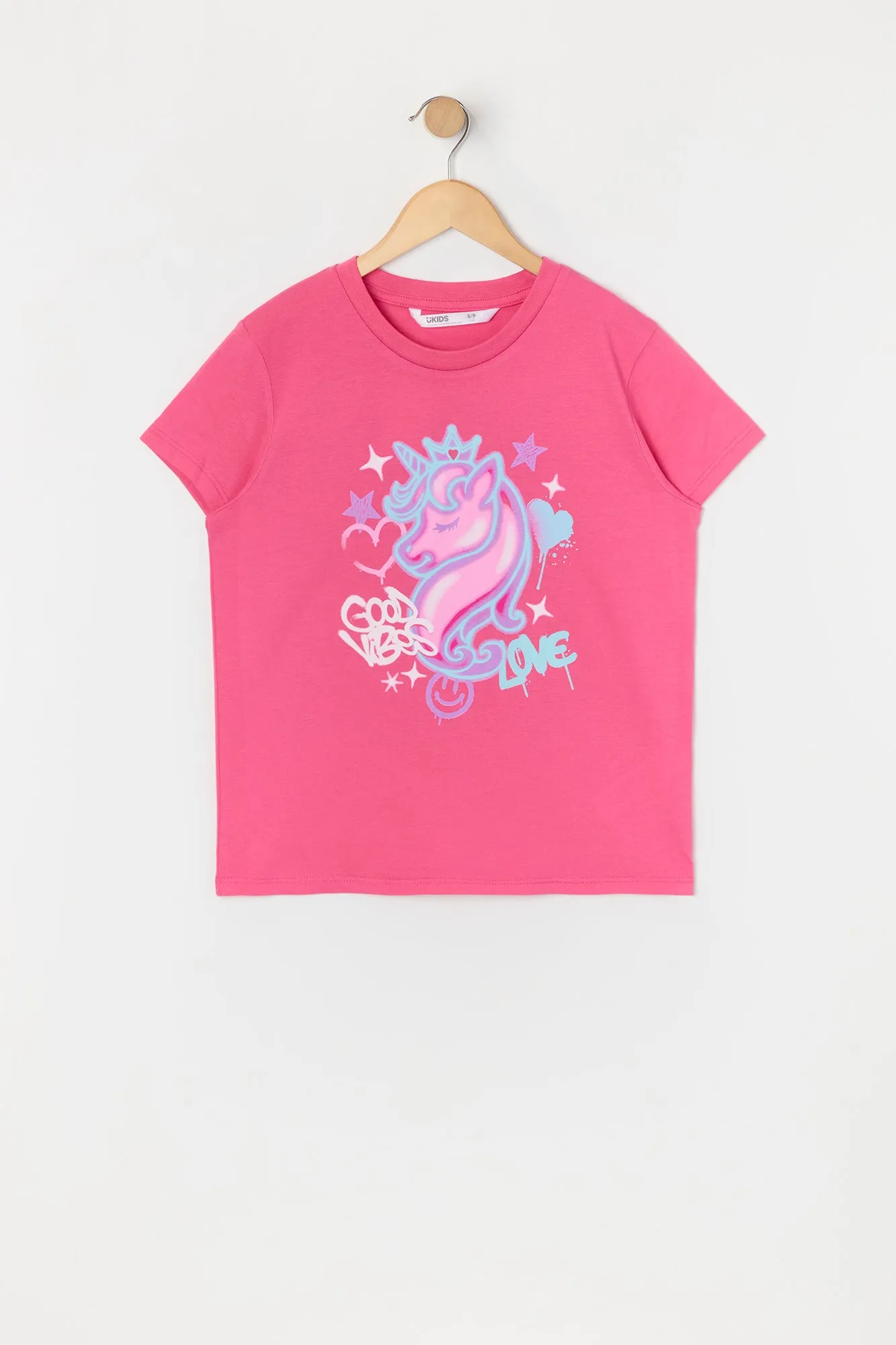 Girls Graffiti Unicorn Graphic T-Shirt sold by Urban Planet