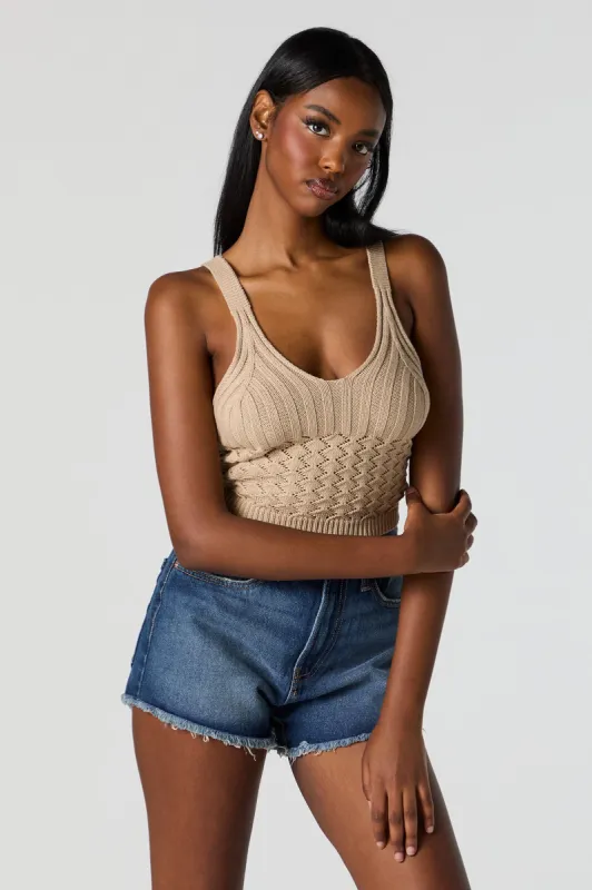 Débardeur en tricot pointelle à encolure dégagée sold by Urban Planet