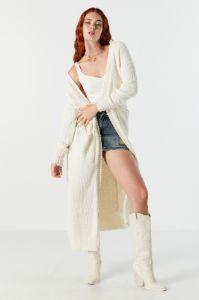Knit Open Front Longline Cardigan sold by Urban Planet