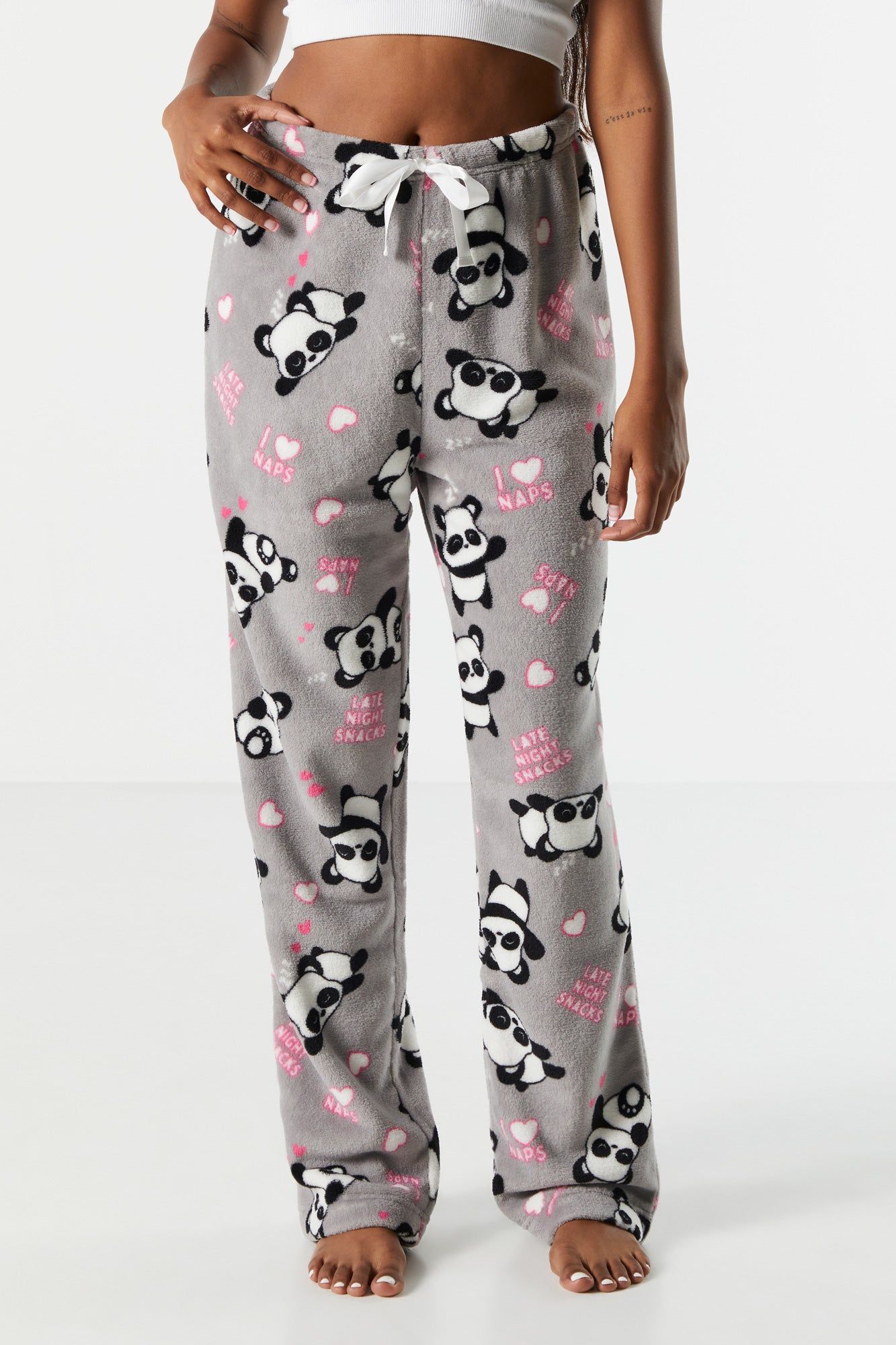 Panda Print Plush Pajama Pant sold by Urban Planet product image thumbnail 2