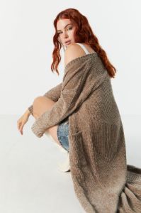 Knit Open Front Longline Cardigan sold by Urban Planet