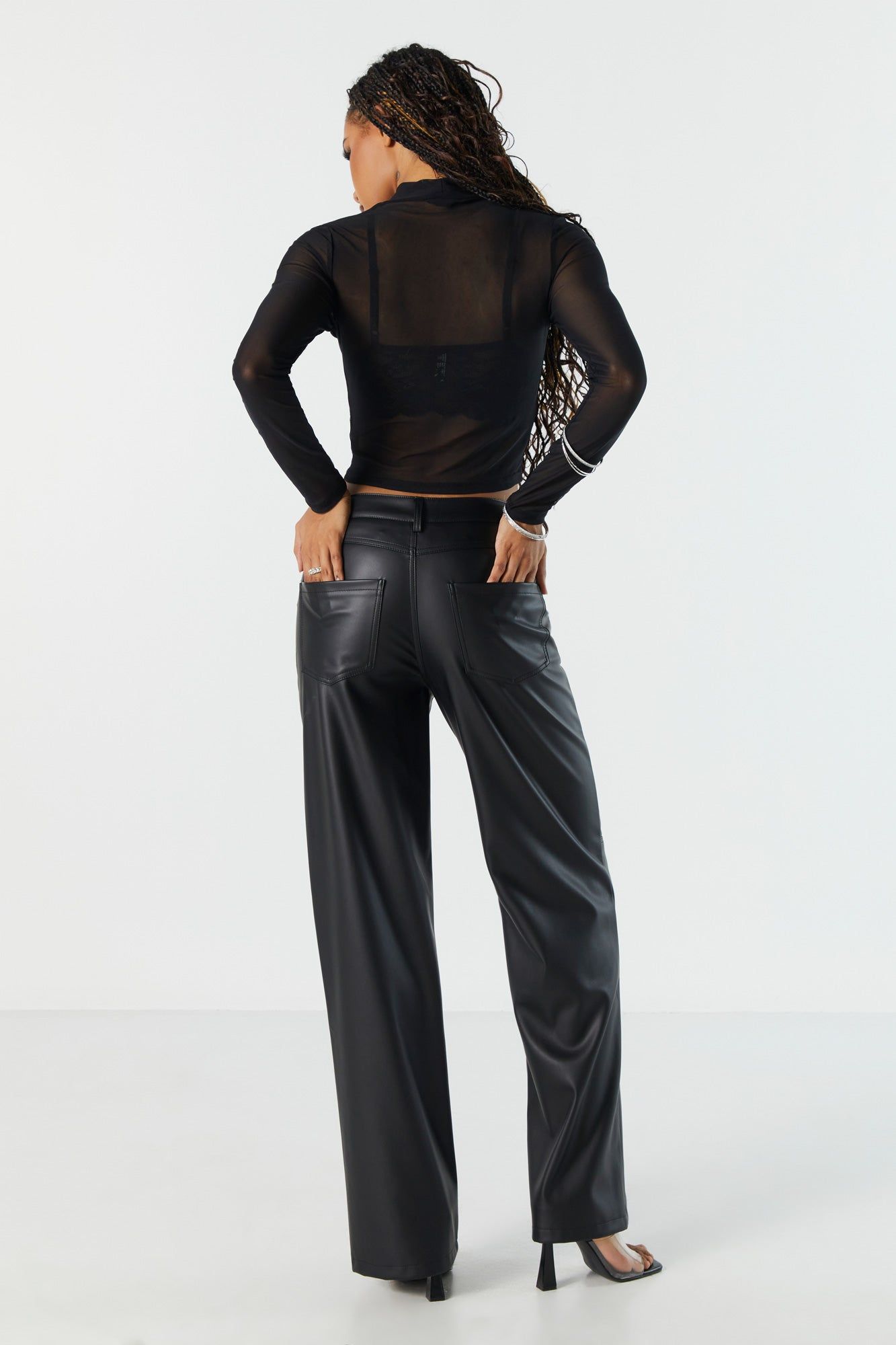 Faux Leather Straight Leg Pant sold by Urban Planet product image thumbnail 3