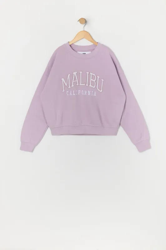 Girls Malibu Embroidered Fleece Sweatshirt sold by Urban Planet