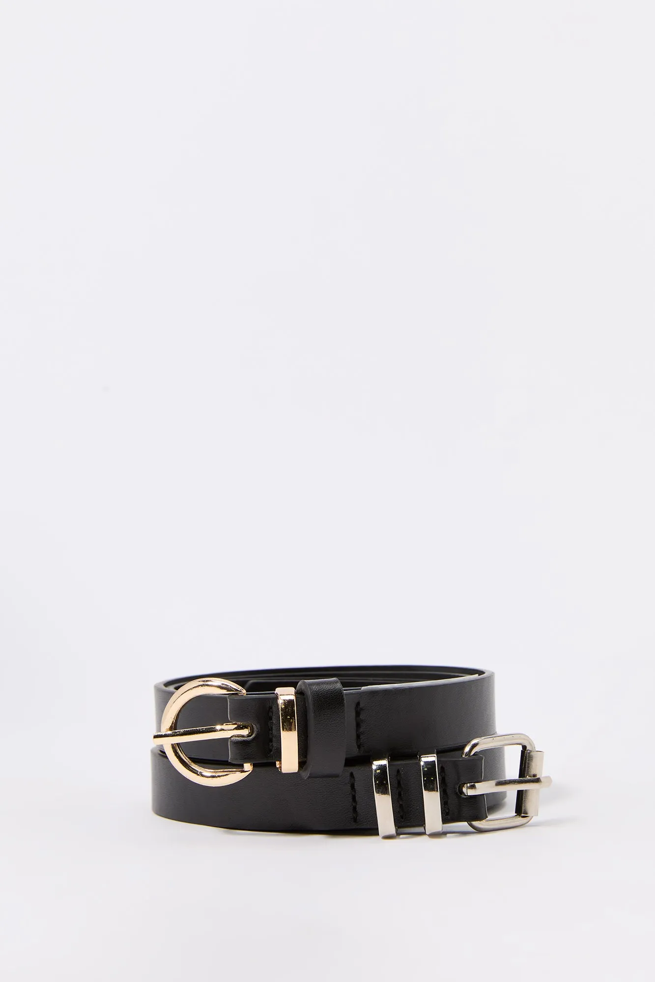 Basic Faux-Leather Belt (2 Pack) sold by Urban Planet product image thumbnail 4