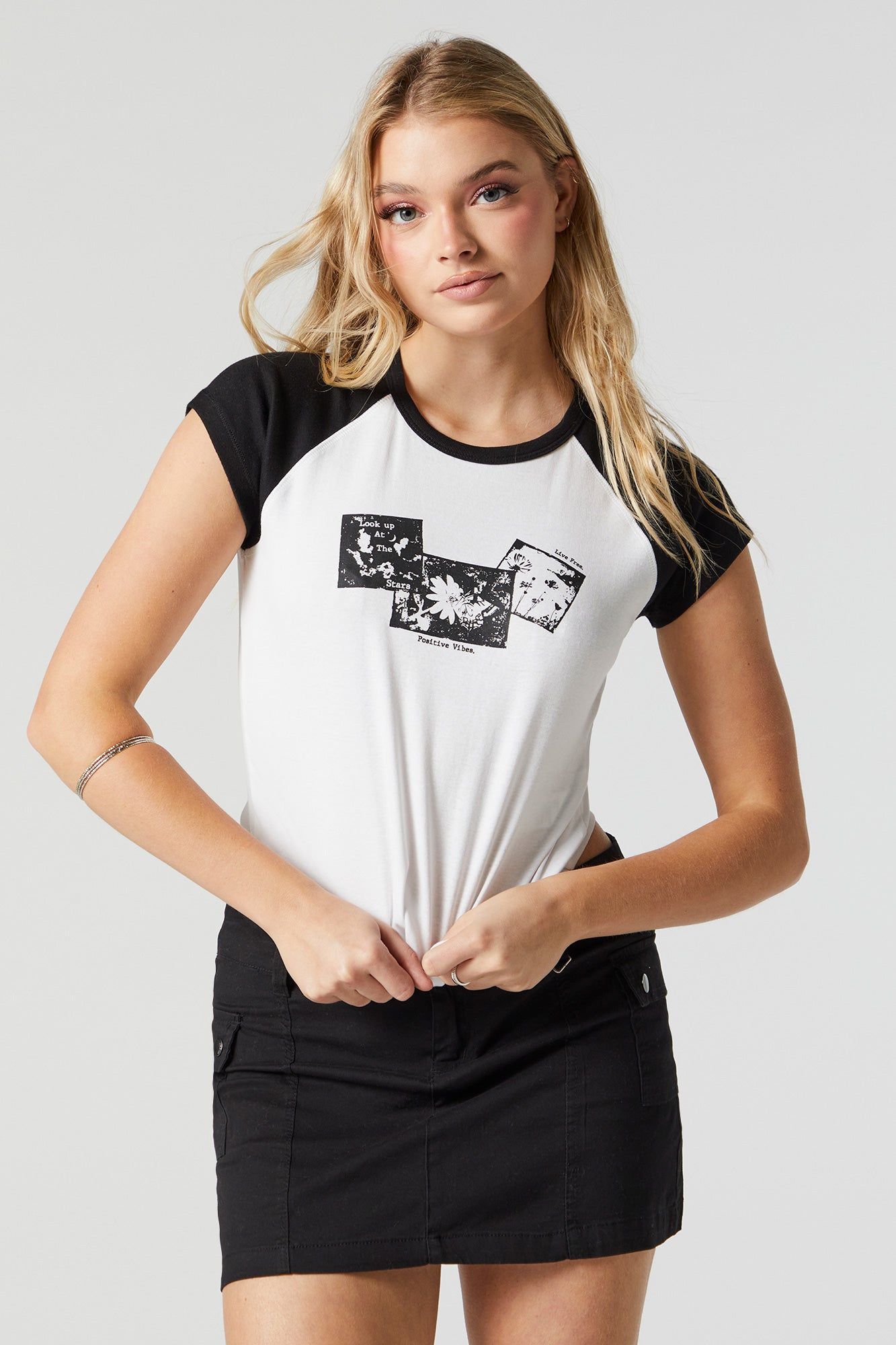 Grunge Heart Graphic Raglan T-Shirt sold by Urban Planet product image thumbnail 4