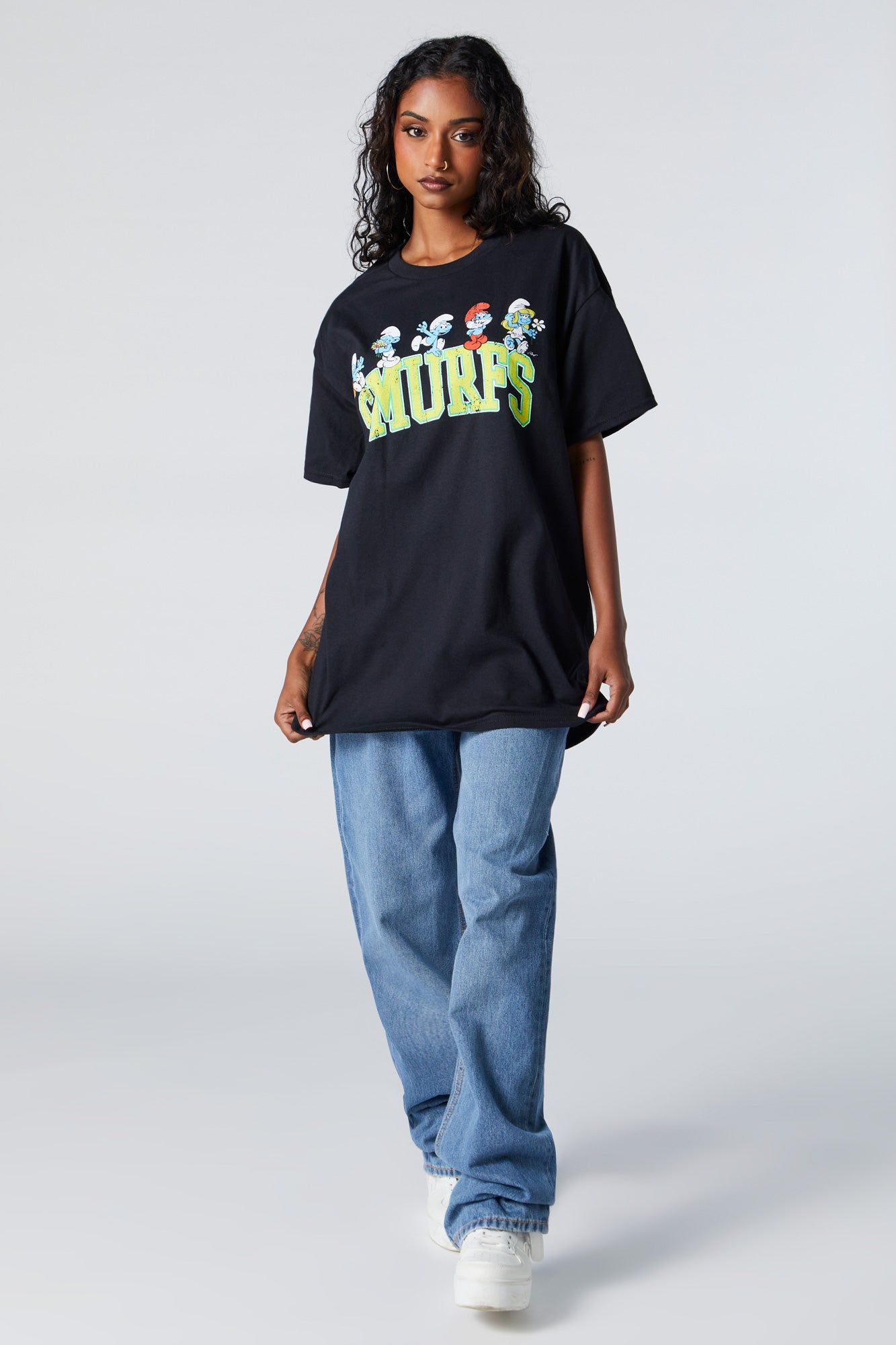 Smurfs Graphic Boyfriend T-Shirt sold by Urban Planet product image thumbnail 3