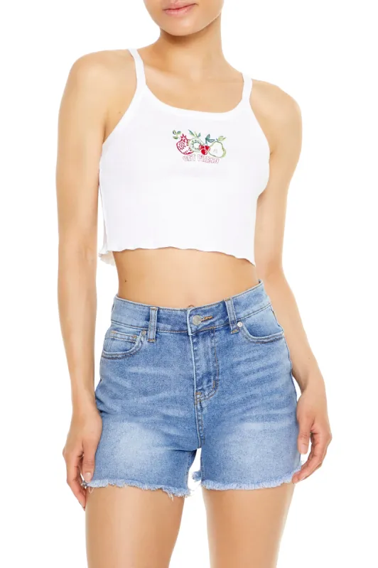 Camisole courte avec motif brodé Get Fresh sold by Urban Planet