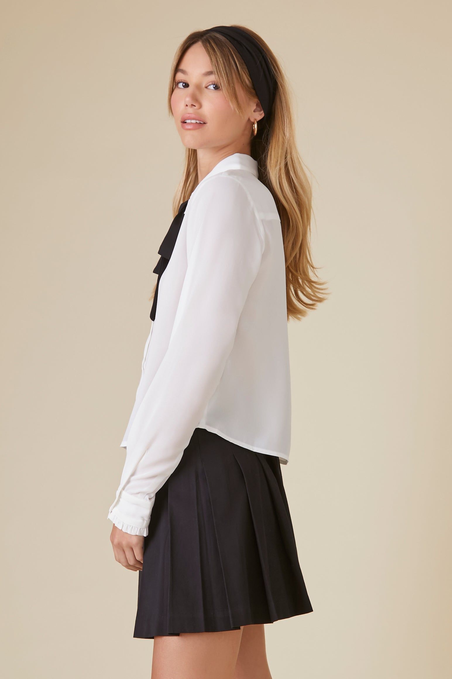 Chiffon Collared Bow Top sold by Urban Planet product image thumbnail 2
