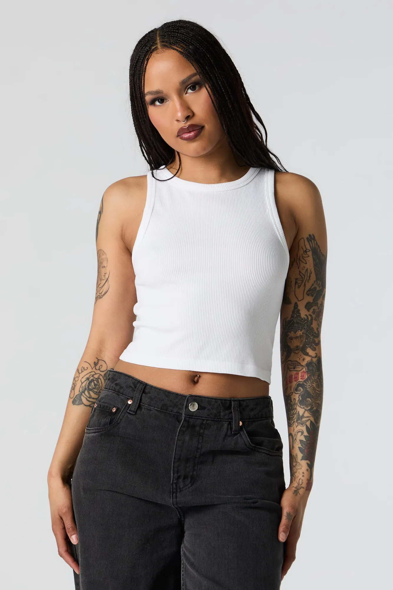 Seamless Ribbed Crewneck Cropped Tank sold by Urban Planet