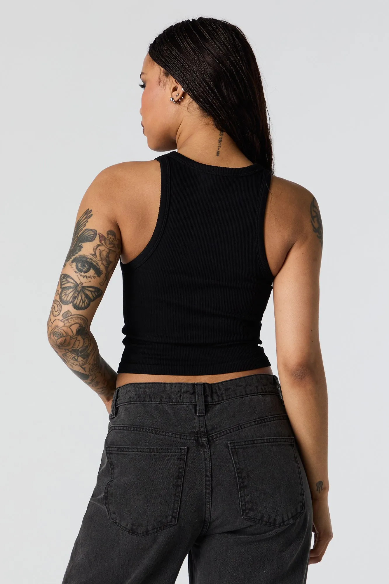 Seamless Ribbed Crewneck Cropped Tank sold by Urban Planet product image thumbnail 5