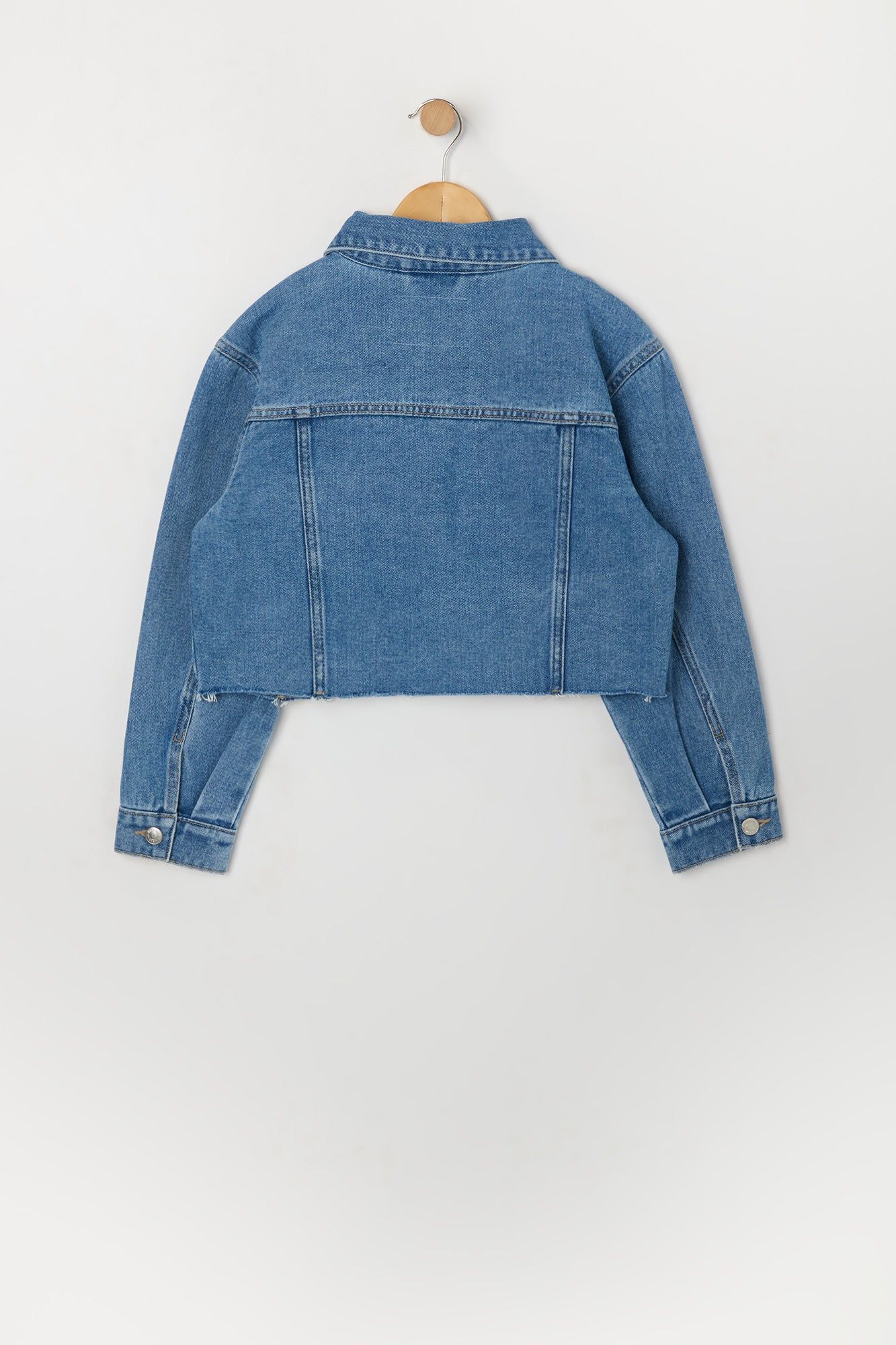Girls Medium Wash Denim Jacket sold by Urban Planet product image thumbnail 4