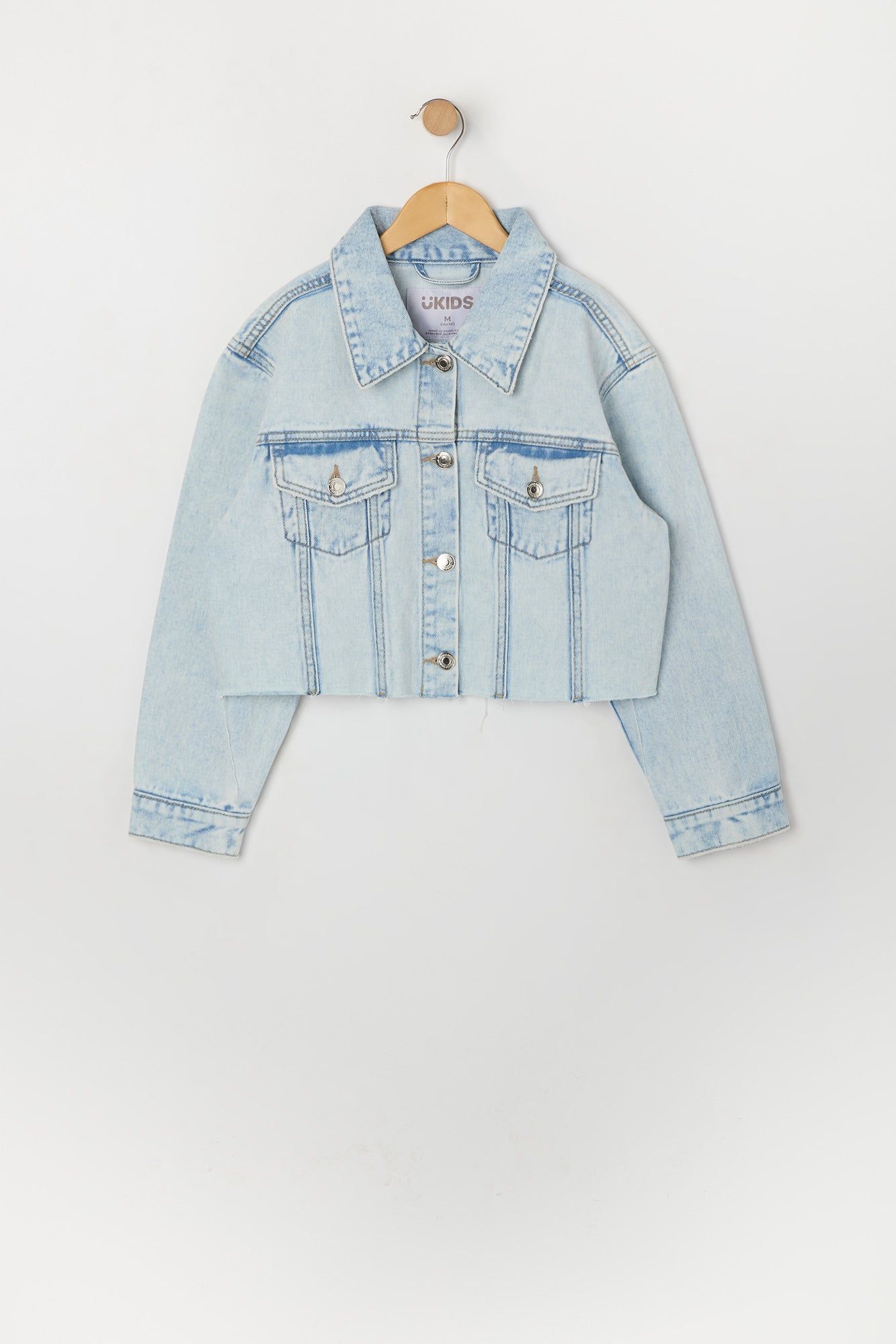 Girls Medium Wash Denim Jacket sold by Urban Planet
