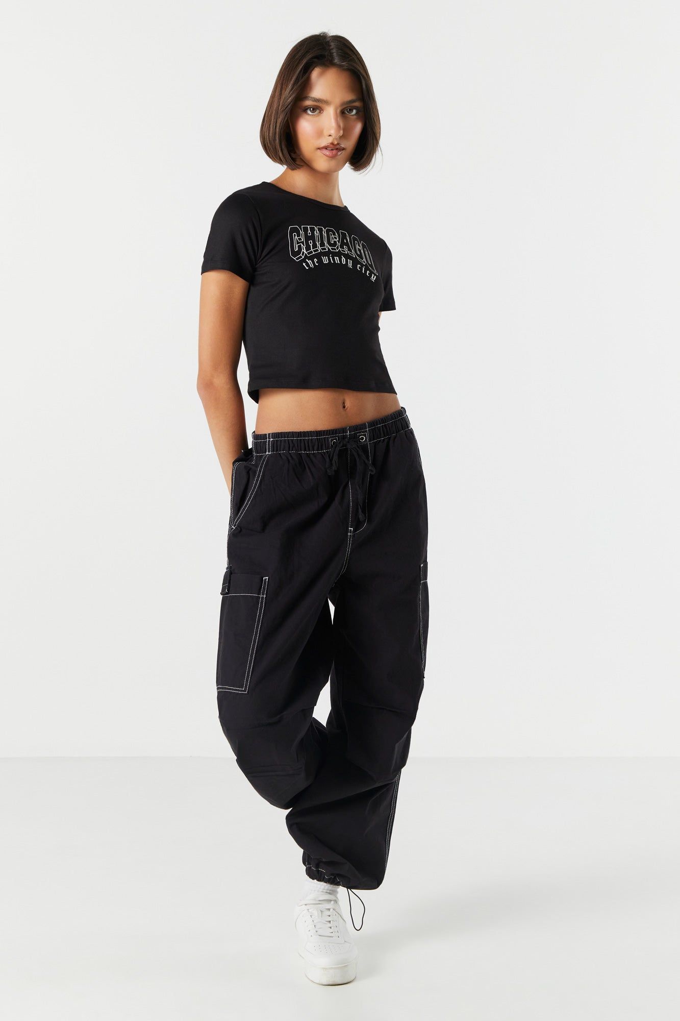 T-shirt ultracourt à imprimé Chicago sold by Urban Planet product image thumbnail 3