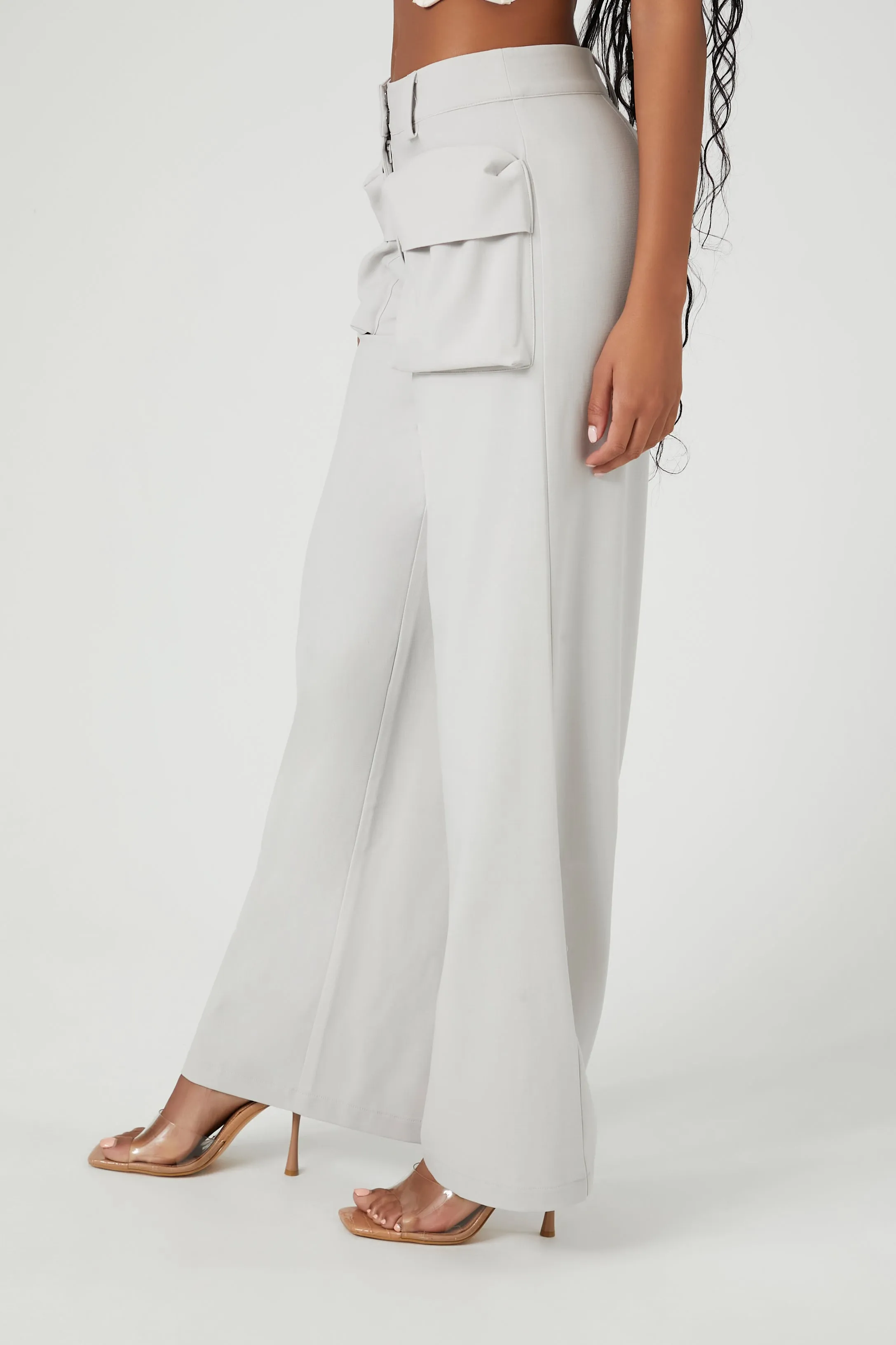 Pantalon cargo à jambe larfe et taille haute sold by Urban Planet product image thumbnail 3