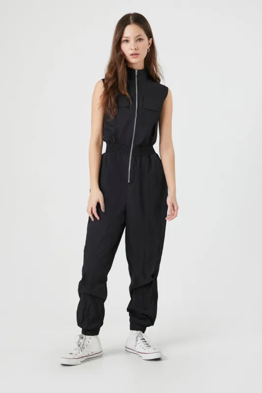 Sleeveless Zip-Up Jumpsuit sold by Urban Planet