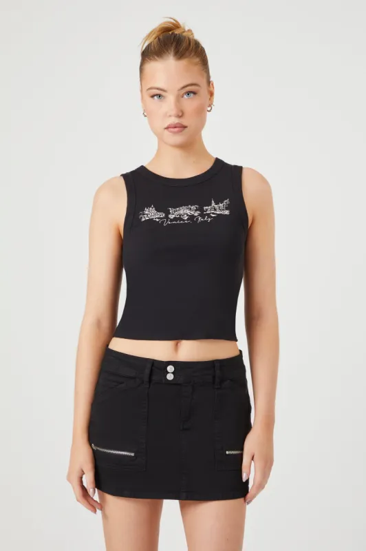 Venice Graphic Ribbed Tank sold by Urban Planet