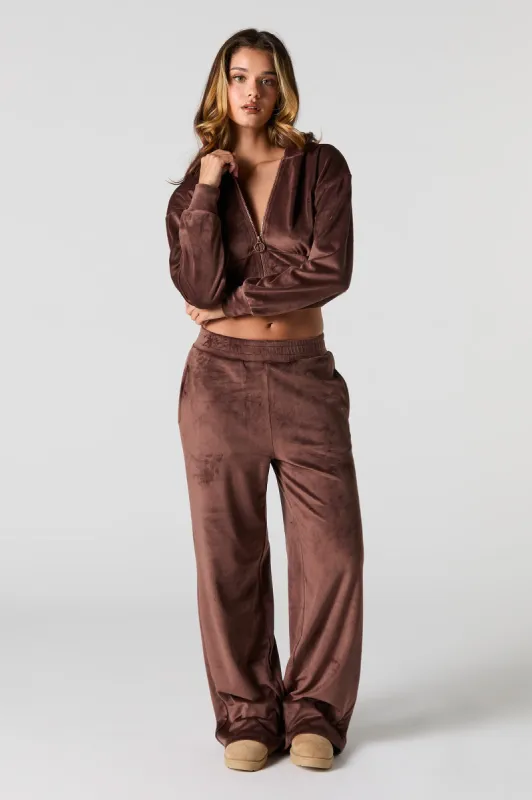 Velour Wide Leg Pant sold by Urban Planet