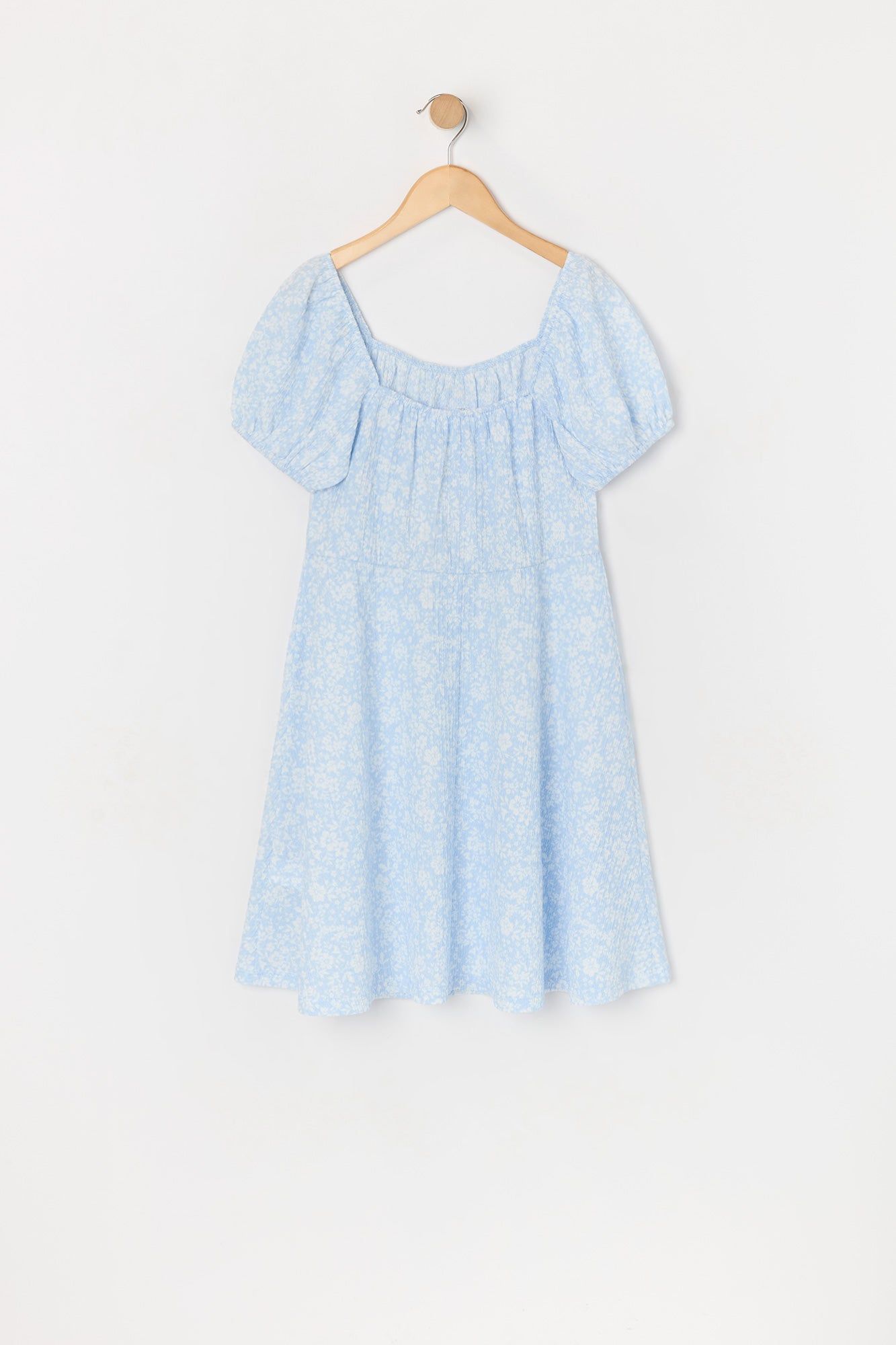 Girls Blue Floral Milkmaid Dress sold by Urban Planet product image thumbnail 2