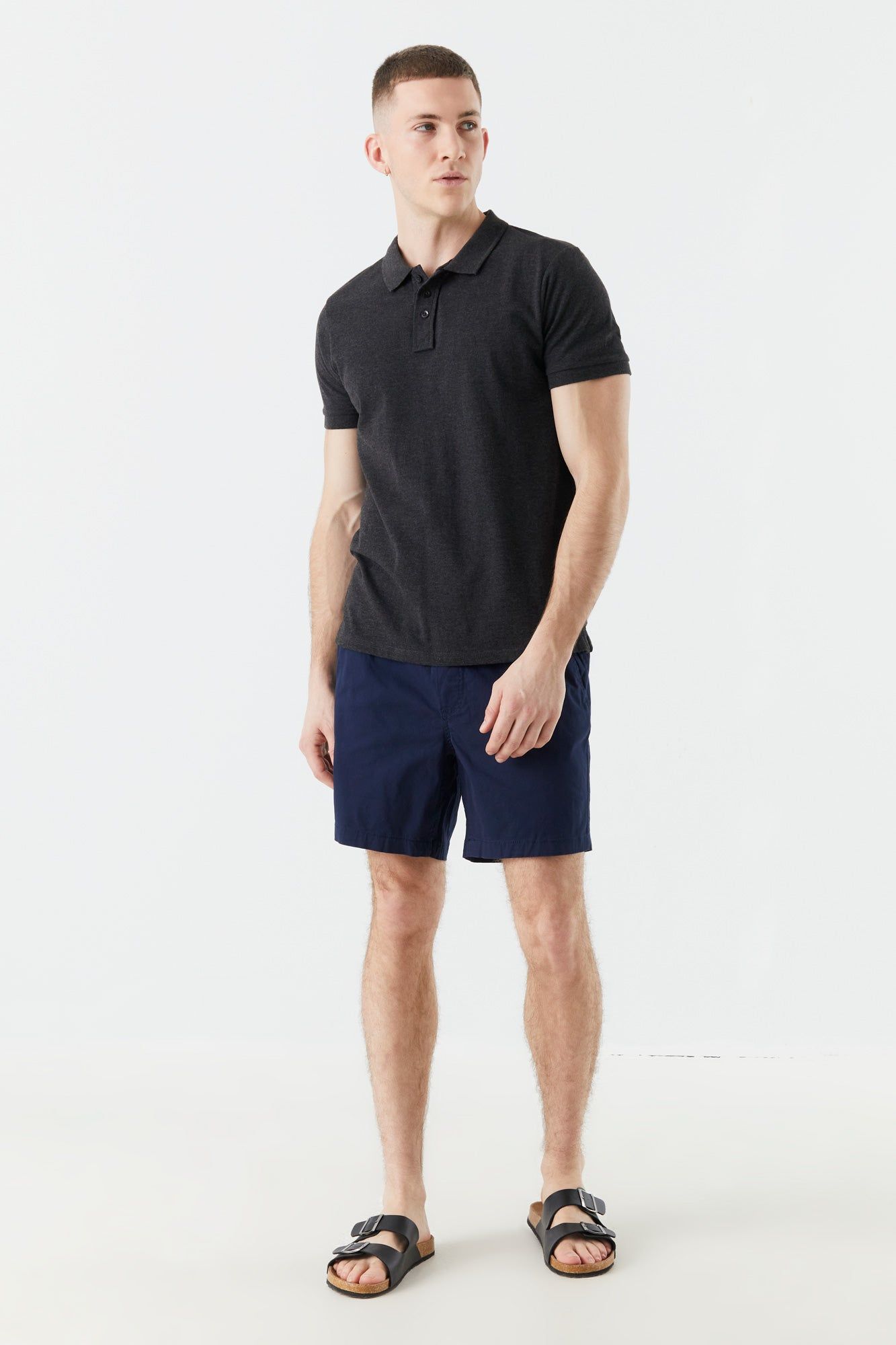 Short uni à taille élastique marine sold by Urban Planet product image thumbnail 3