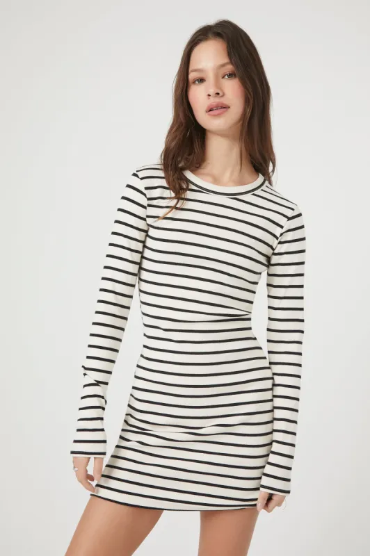 Striped Long Sleeve Mini Dress sold by Urban Planet