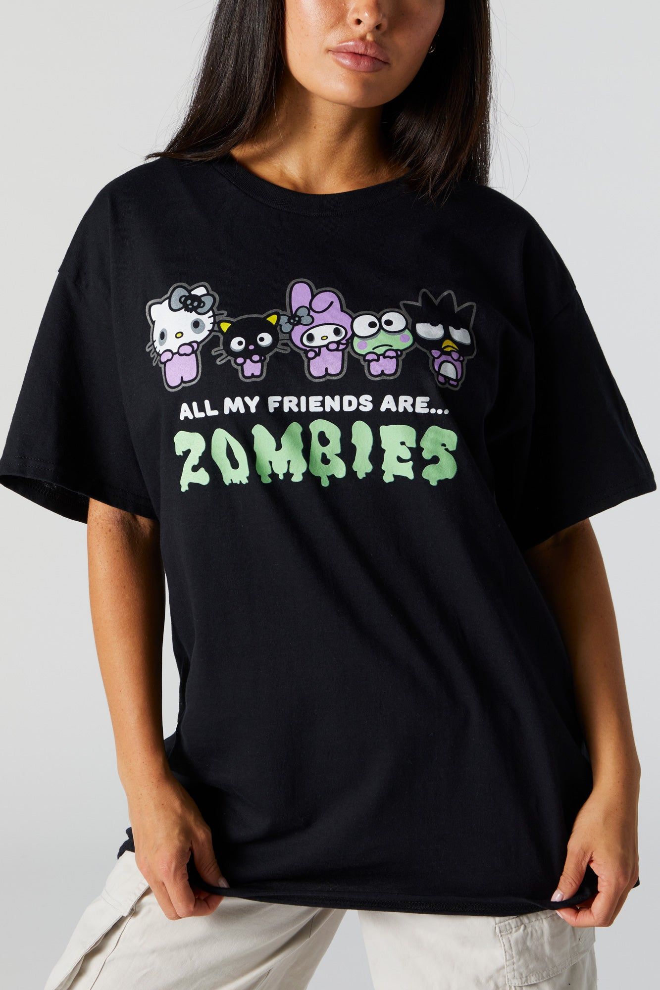 Hello Kitty Zombies Graphic Boyfriend T-Shirt sold by Urban Planet product image thumbnail 3