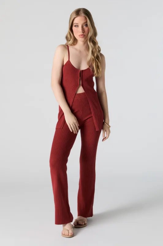 Pantalon en tricot côtelé à taille haute sold by Urban Planet