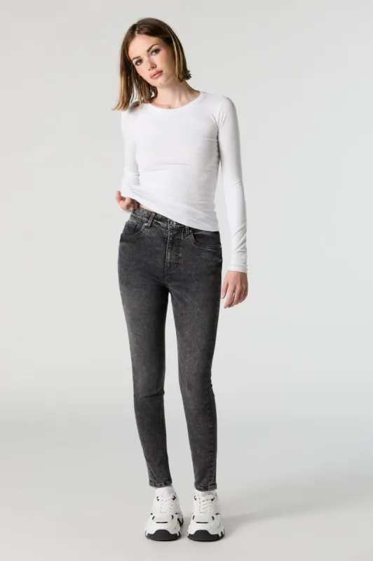 Miami Black Washed High Rise Skinny Jean sold by Urban Planet