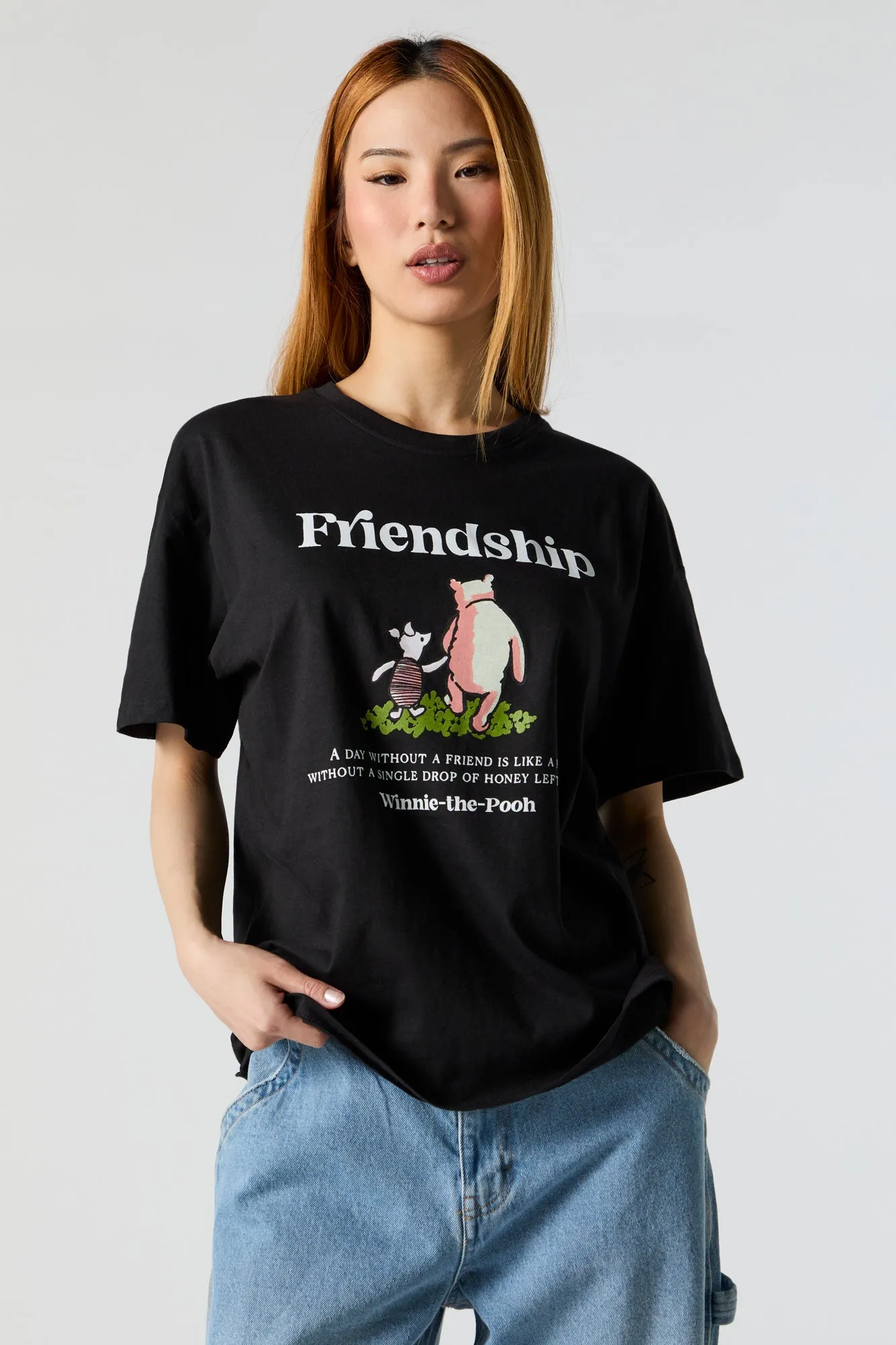 Pooh and Piglet Graphic Boyfriend T-Shirt sold by Urban Planet product image thumbnail 2